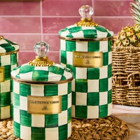 Emerald Check Large Canister