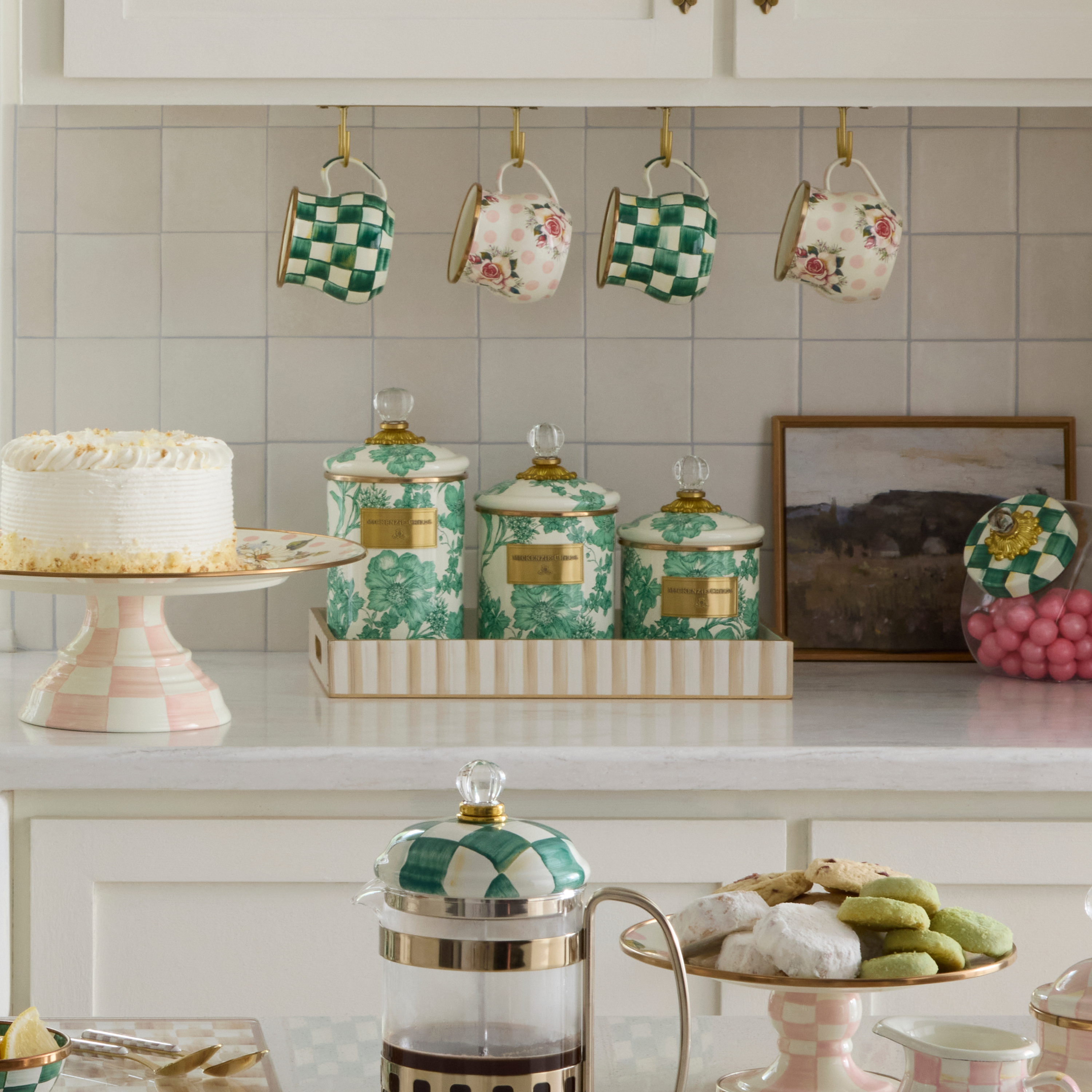 MacKenzie-Childs | Emerald English Garden Large Canister