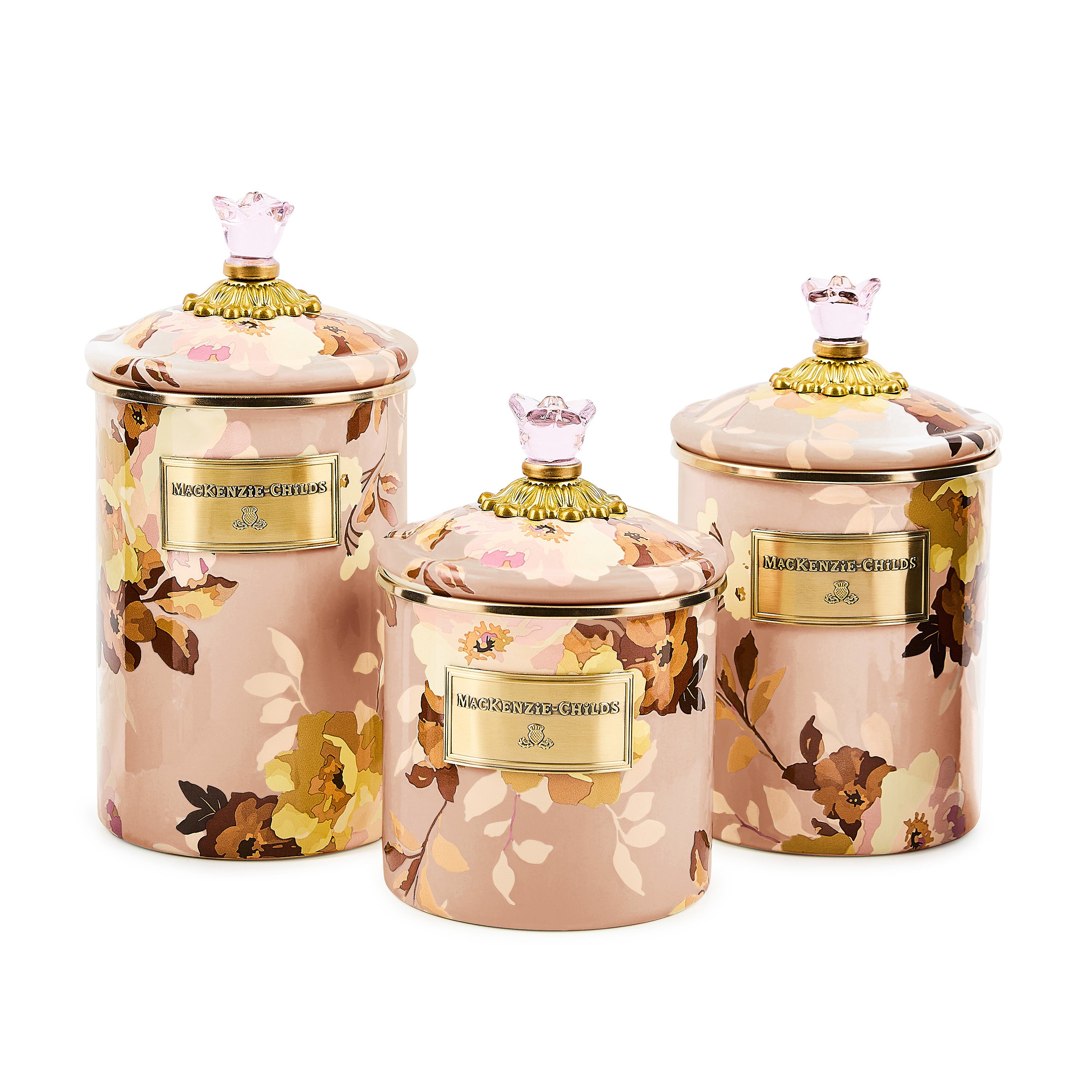 MacKenzie-Childs | Wild Rose Mauve Large Canister