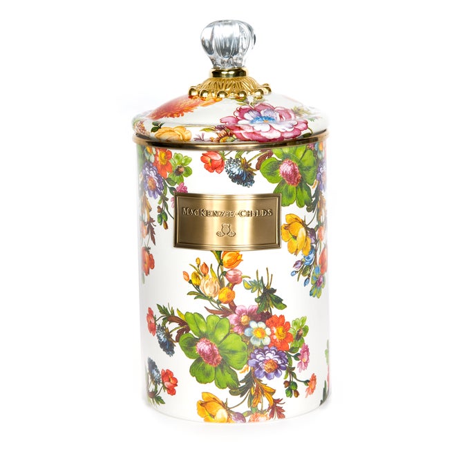 White Flower Market Large Canister image number 0