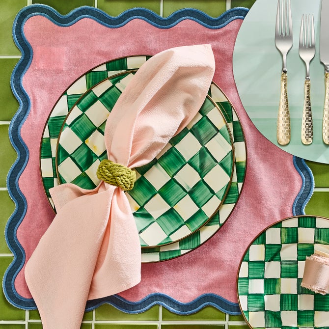 Emerald Check Dinner Plate image number 1
