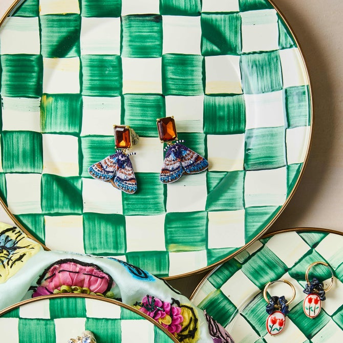 Emerald Check Dinner Plate image number 3