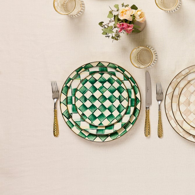 Emerald Check Dinner Plate image number 5