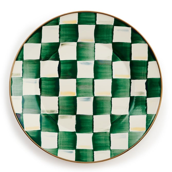 Emerald Check Dinner Plate image number 0