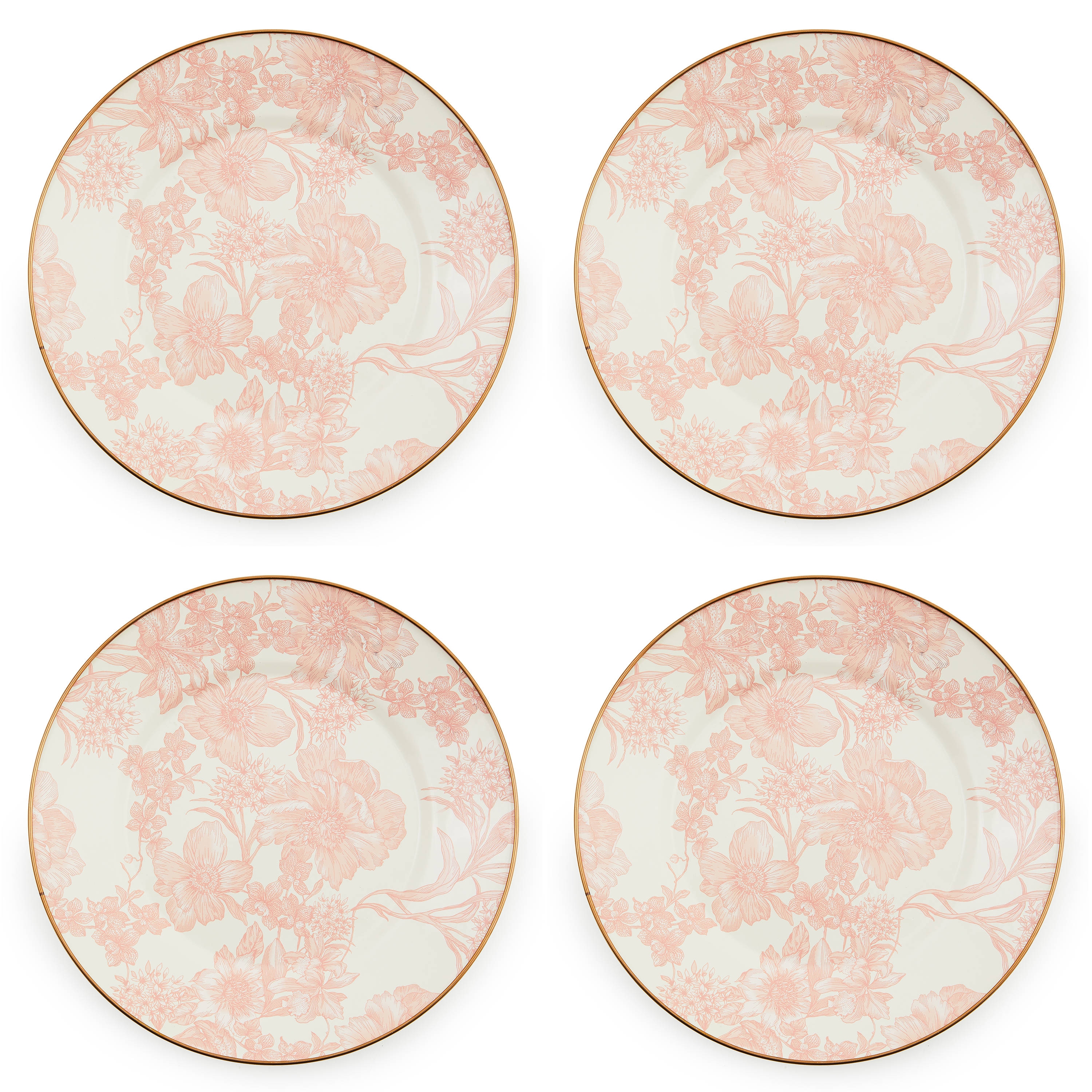 MacKenzie-Childs | Rosy English Garden Dinner Plate, Set of 4