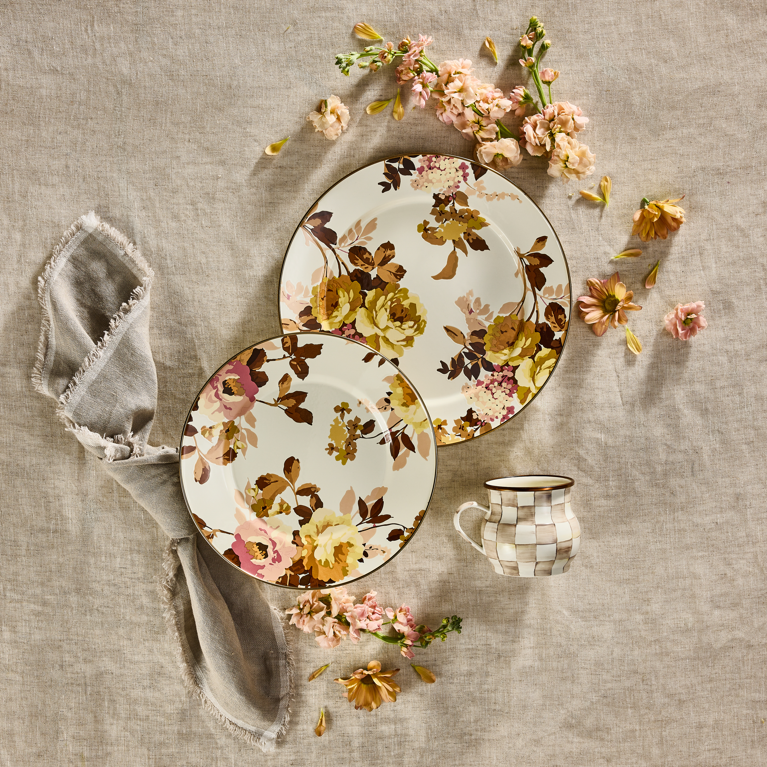 MacKenzie-Childs | Wild Rose White Dinner Plate