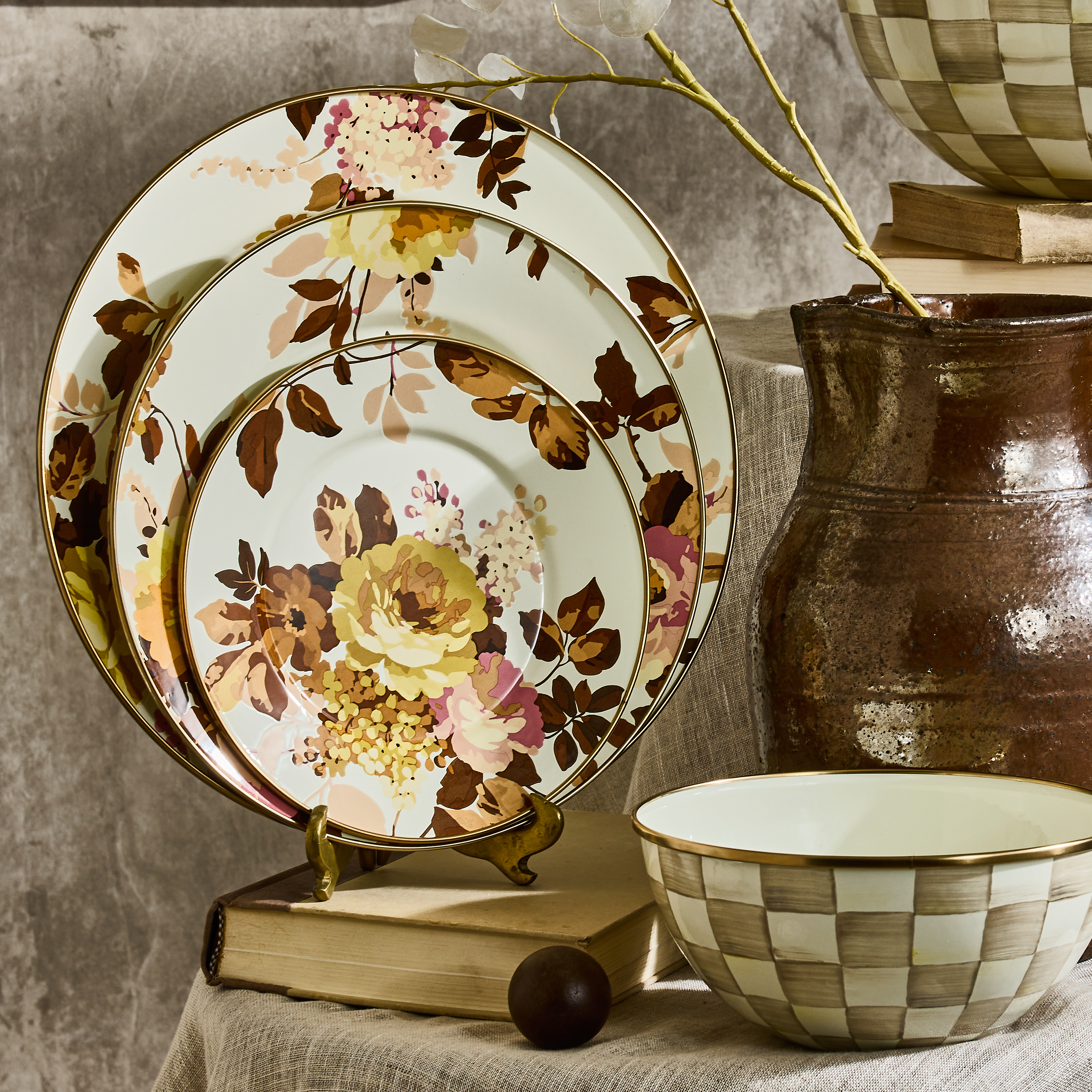 MacKenzie-Childs | Wild Rose White Dinner Plate