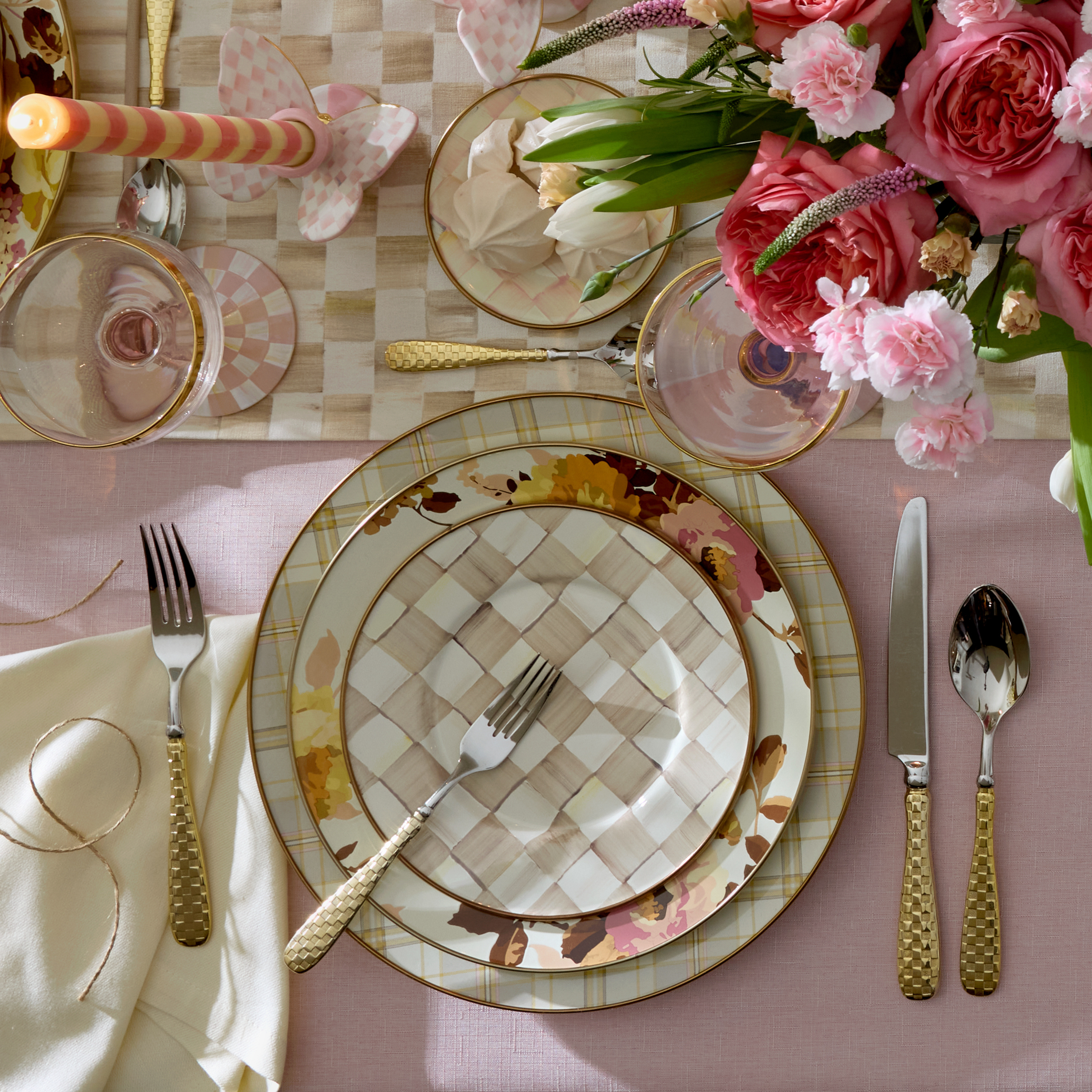 MacKenzie-Childs | Wild Rose White Dinner Plate