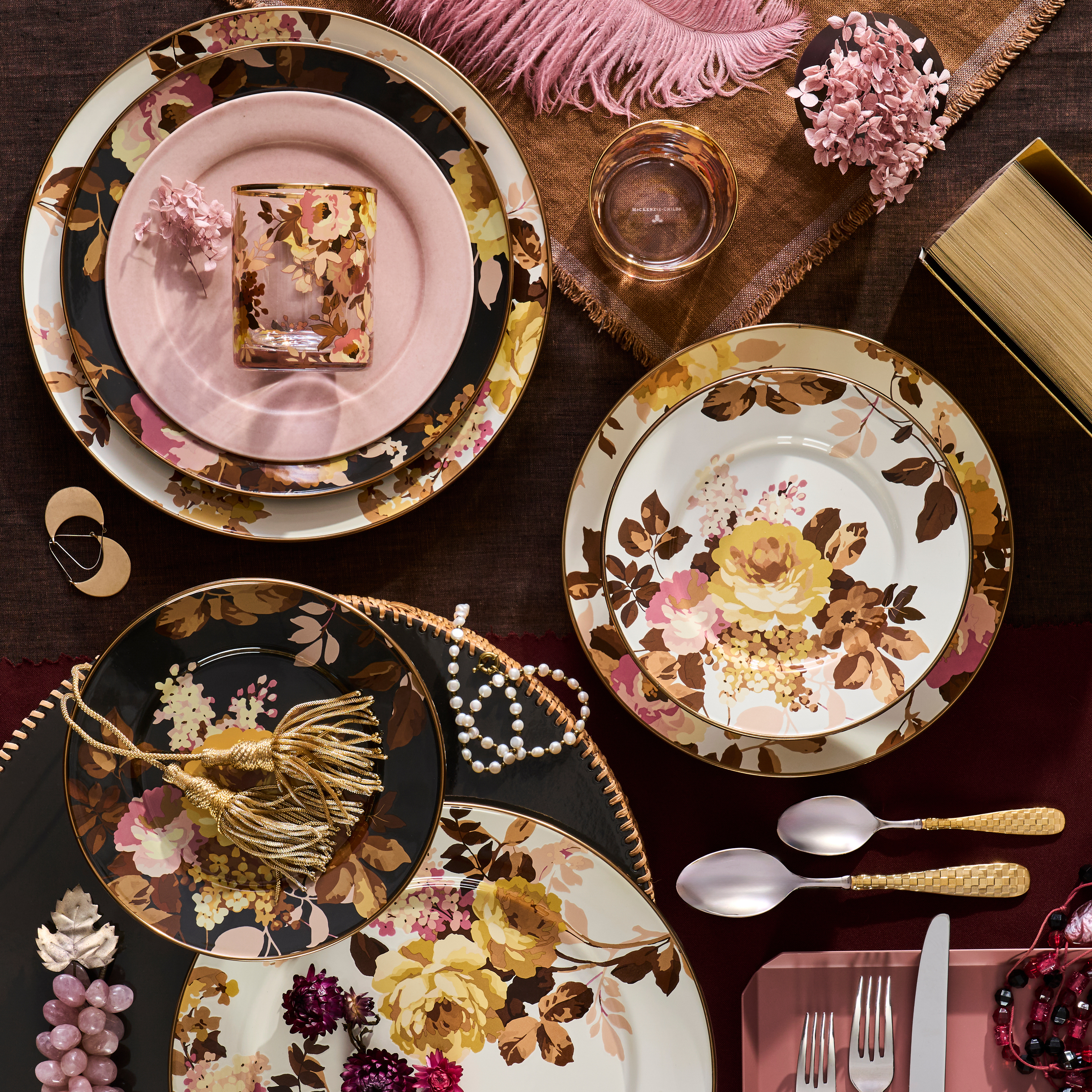 MacKenzie-Childs | Wild Rose White Dinner Plate