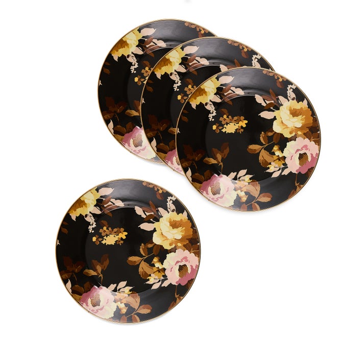 Wild Rose Brown Dinner Plate, Set of 4 image number 0