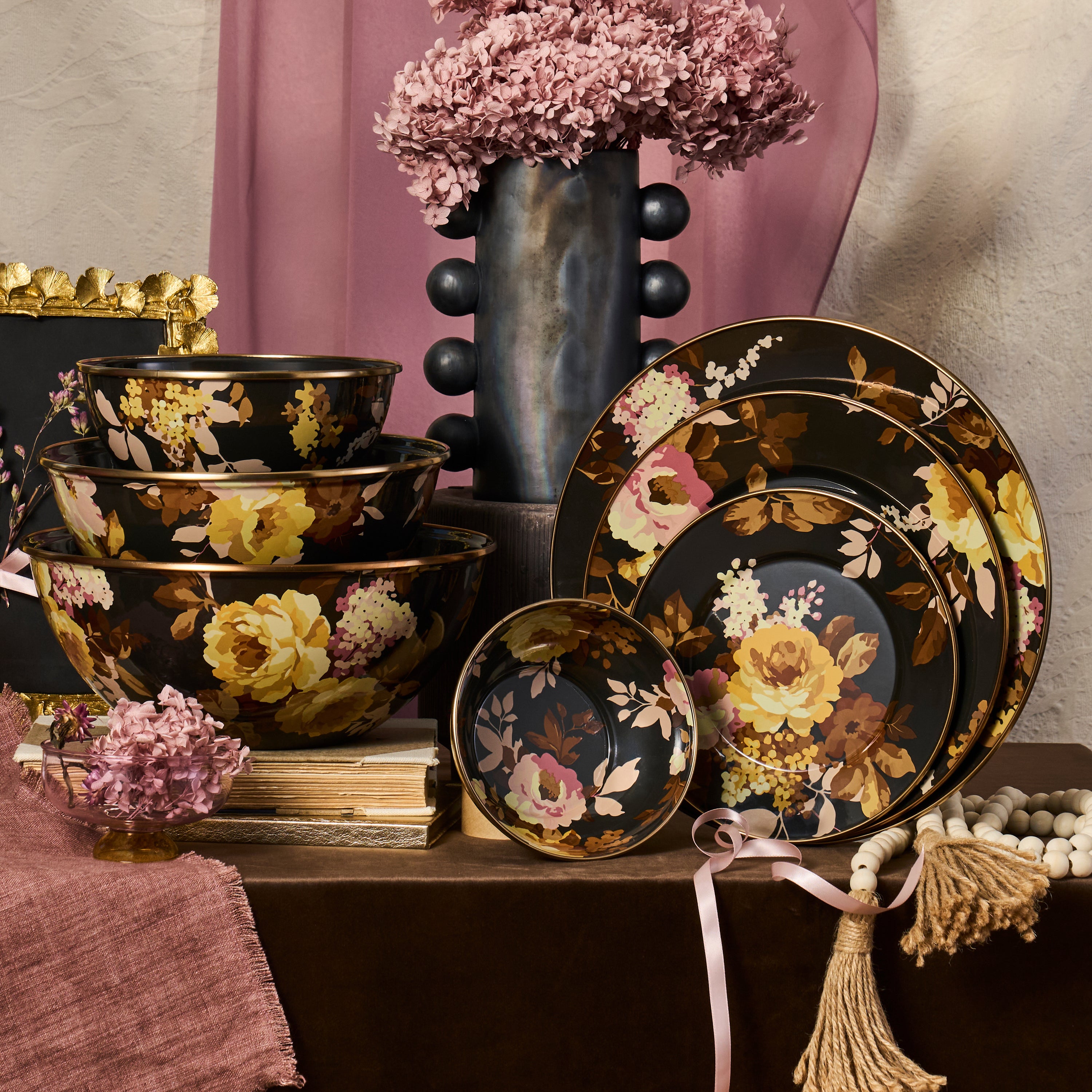 MacKenzie-Childs | Wild Rose Brown Dinner Plate