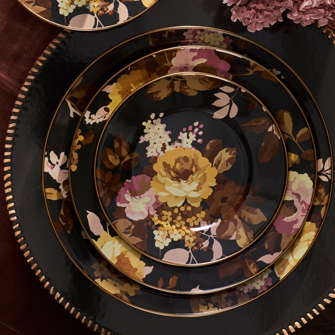 Wild Rose Brown Dinner Plate image number 6