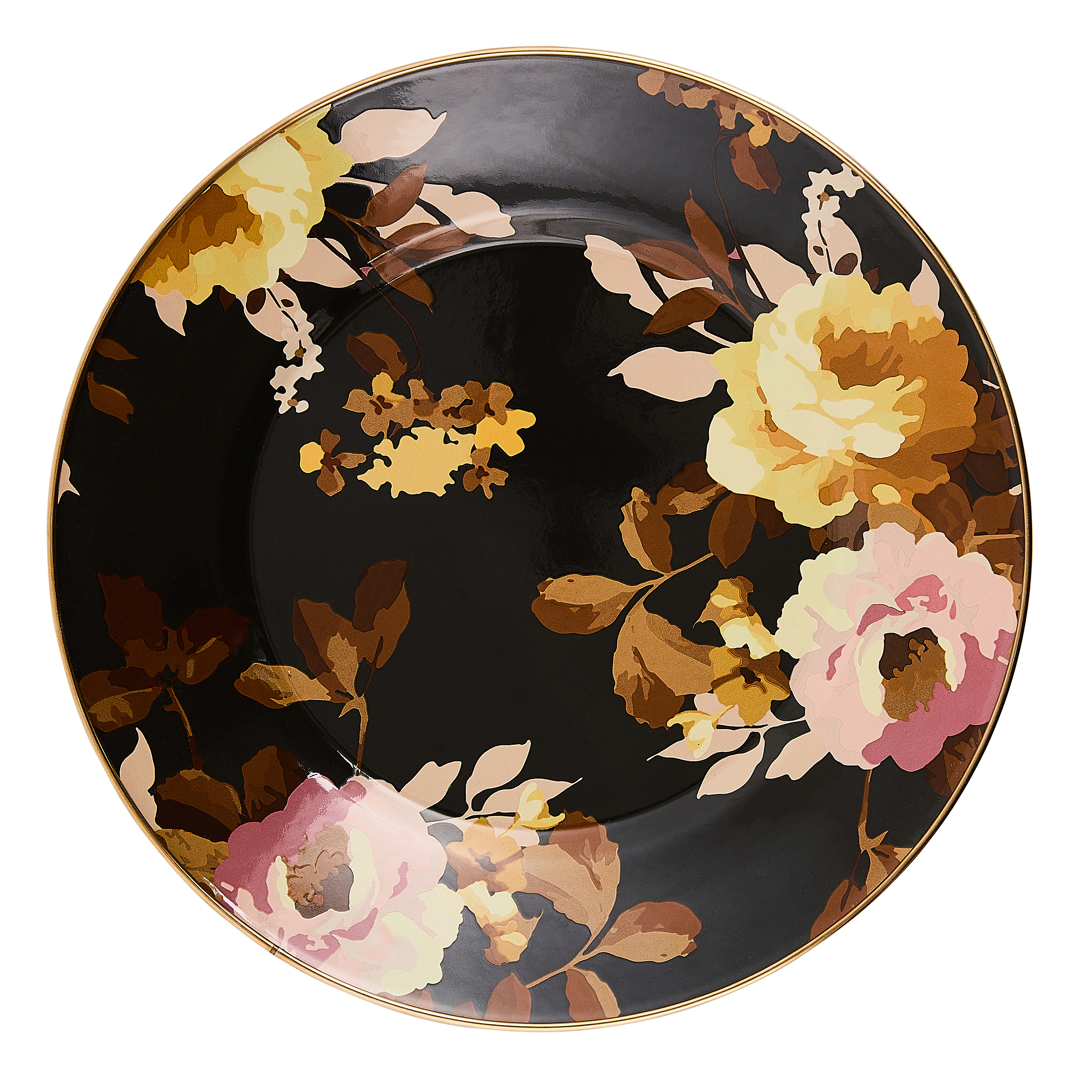 MacKenzie-Childs | Wild Rose Brown Dinner Plate