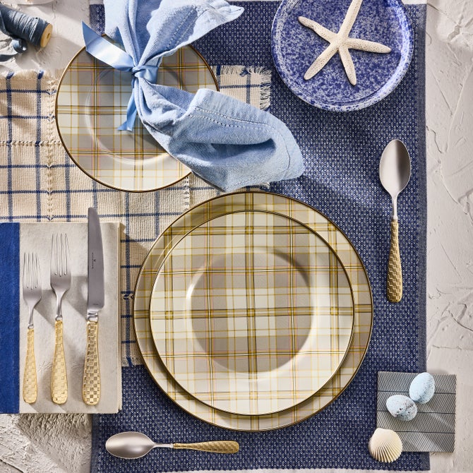 Tartan Latte Dinner Plate image number 1