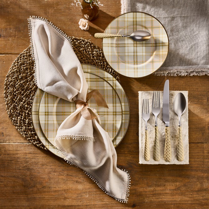 Tartan Latte Dinner Plate image number 4