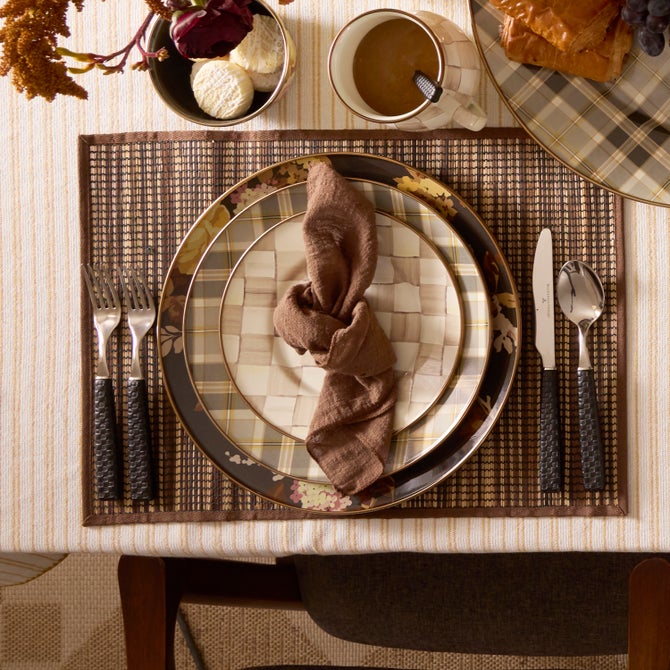 Tartan Mocha Dinner Plate image number 1