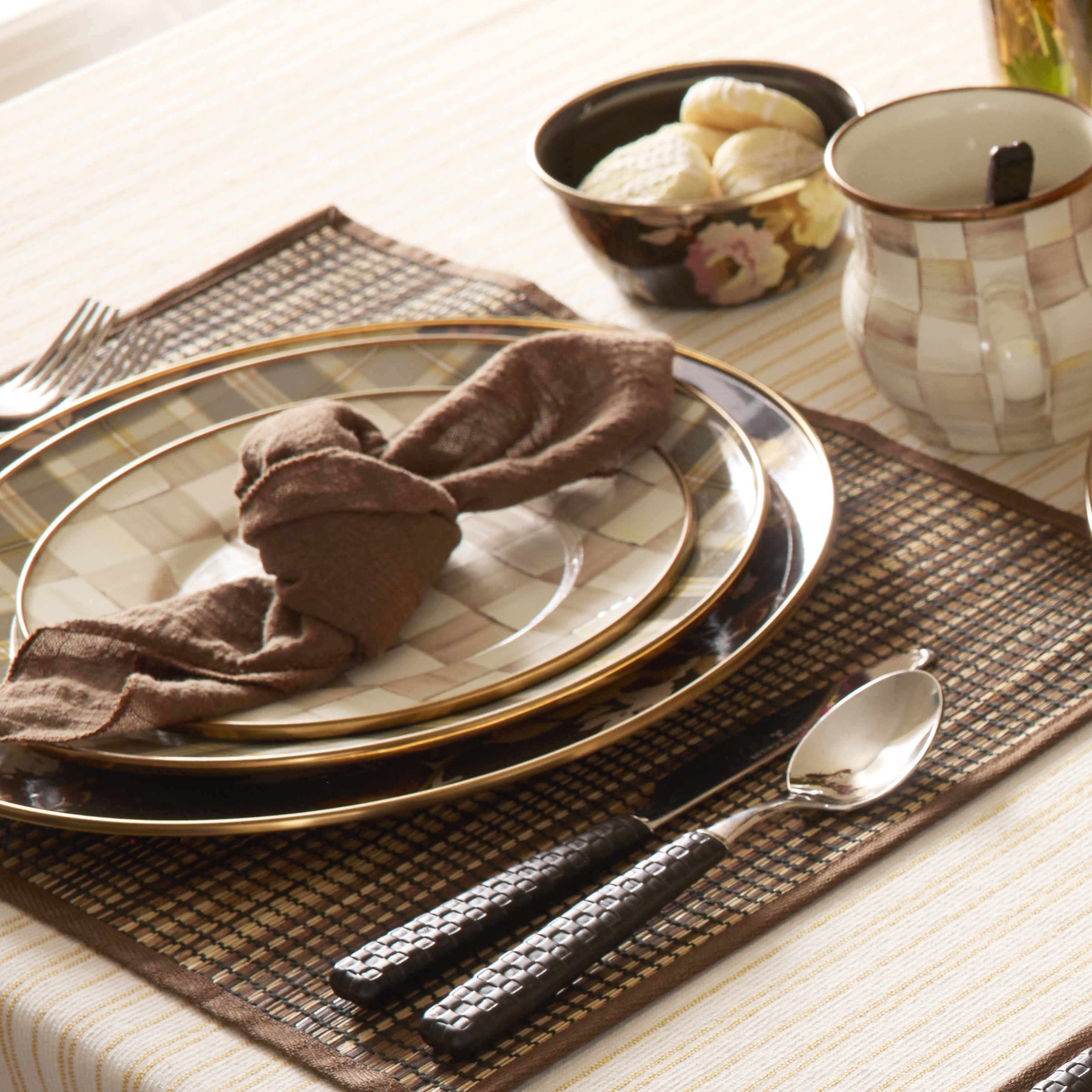 MacKenzie-Childs | Tartan Mocha Dinner Plate