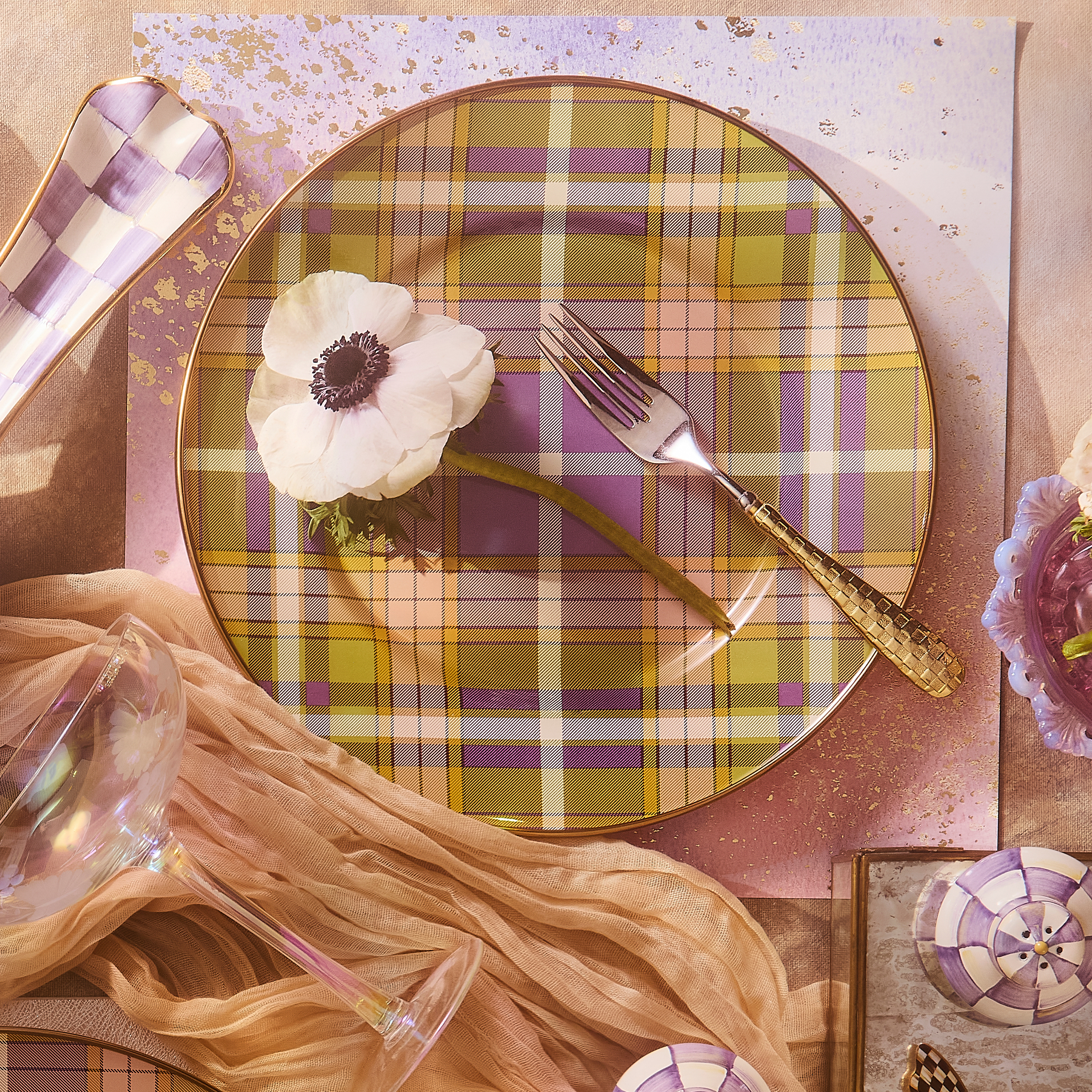 Tartan Violet Dinnerware