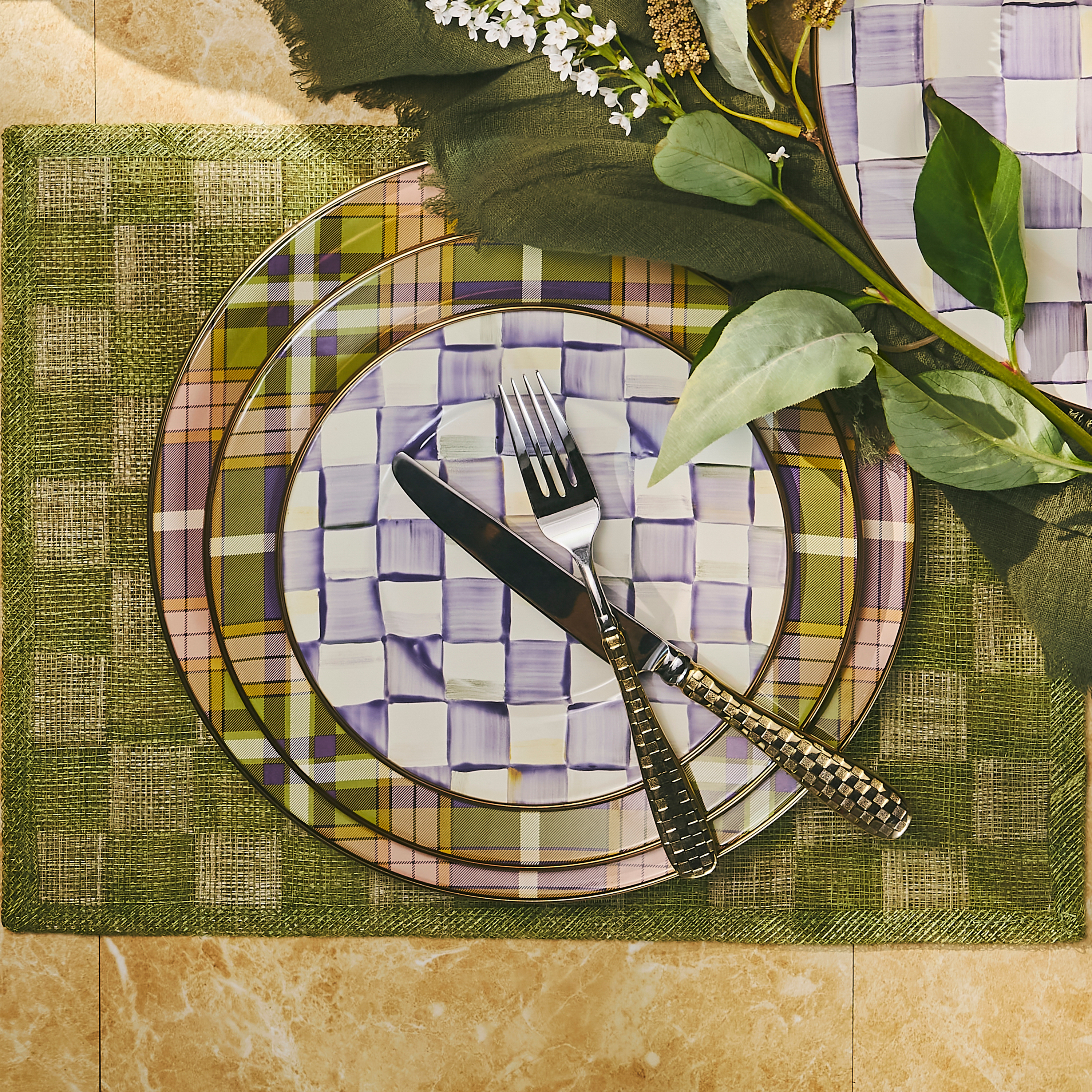 Tartan Violet Dinnerware