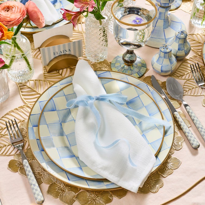 Sky Check Dinner Plate image number 5