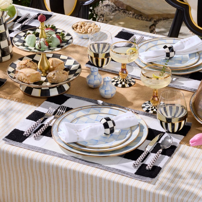 Sky Check Dinner Plate image number 9