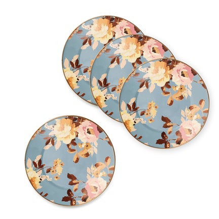 Wild Rose Slate Dinner Plates, Set of 4