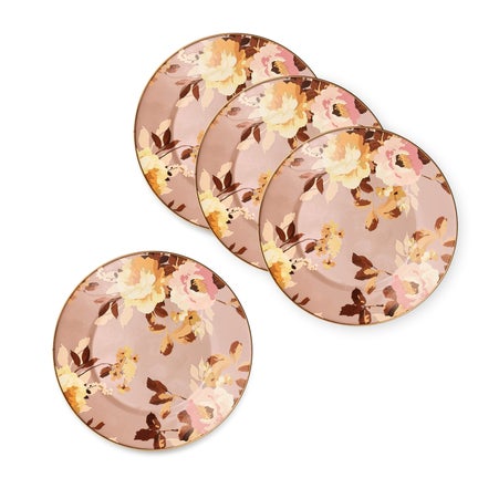 Wild Rose Mauve Dinner Plates, Set of 4