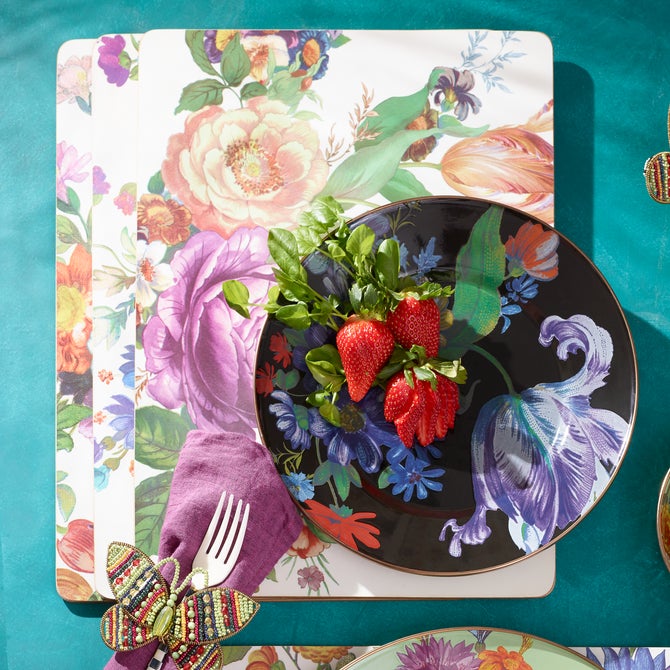 Flower Market Dinner Plate - Black image number 3