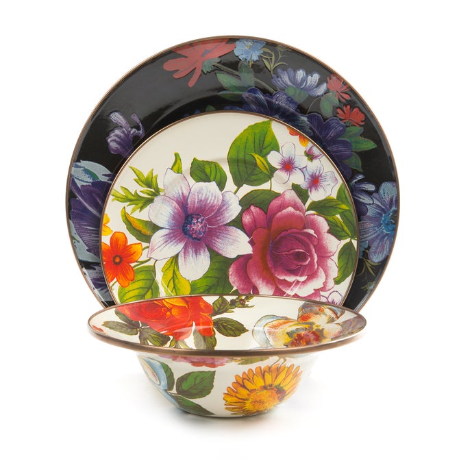 Flower Market Dinner Plate - Black image number 2