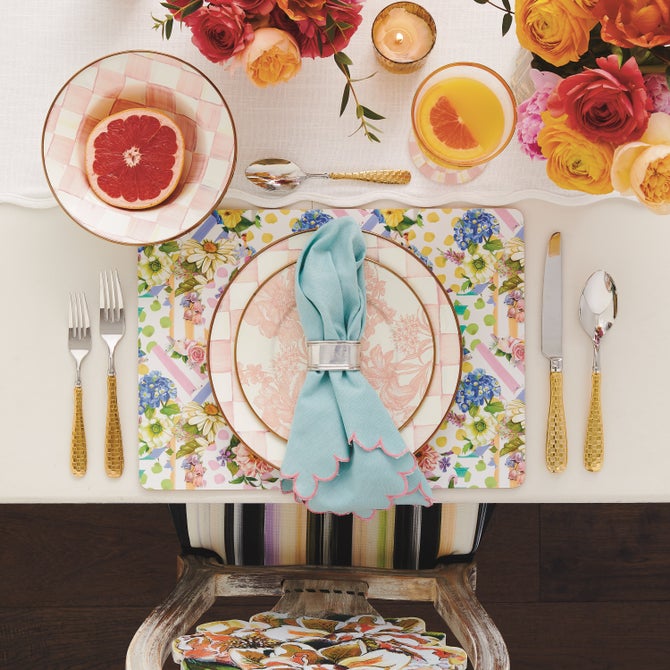 Rosy Check Dinner Plate image number 11
