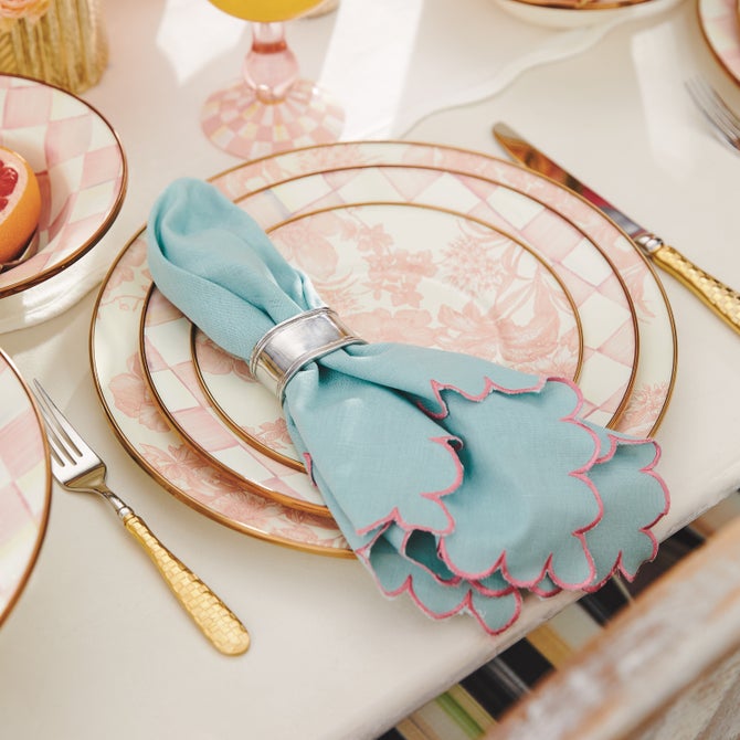 Rosy Check Dinner Plate image number 12