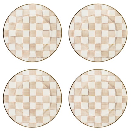 Mocha Check Dinner Plate, Set of 4