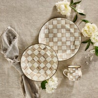 Mocha Check Enamel Dinnerware
