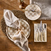 Mocha Check Enamel Dinnerware