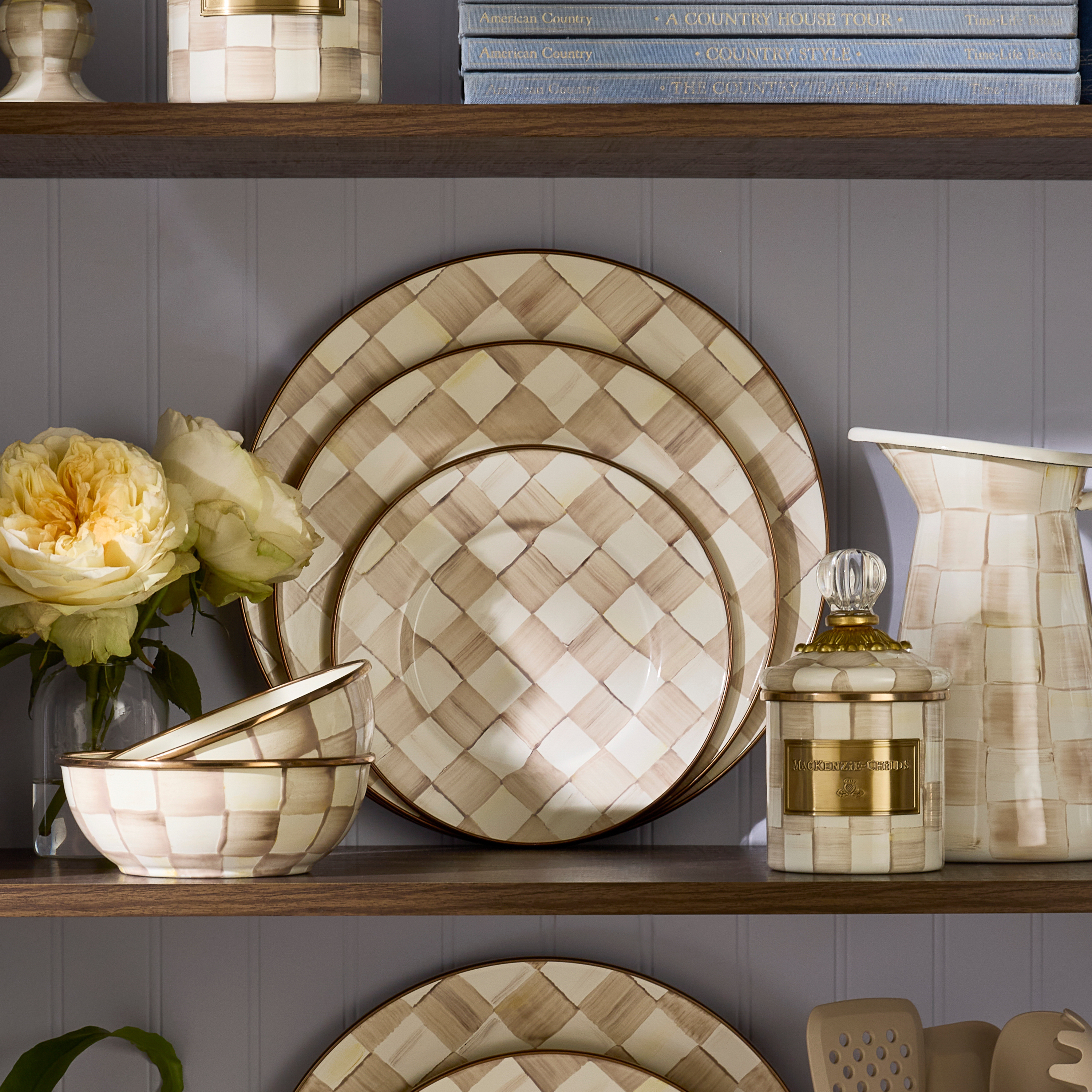 MacKenzie-Childs | Mocha Check Dinner Plate