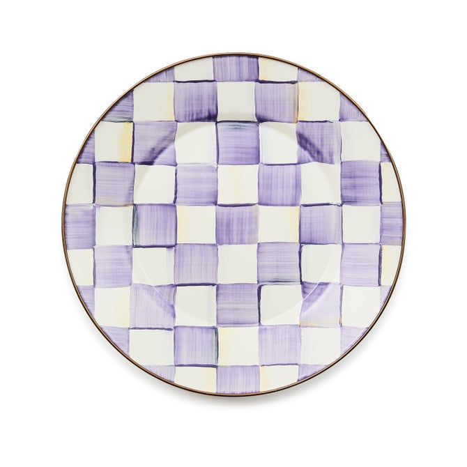 Violet Check Dinner Plate image number 0