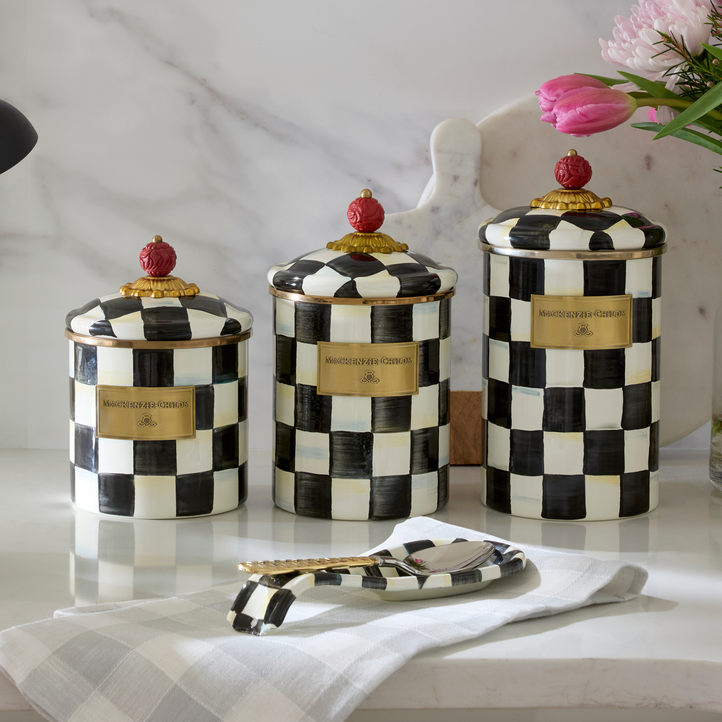 MacKenzie-Childs | Courtly Check Canisters, Set of 3