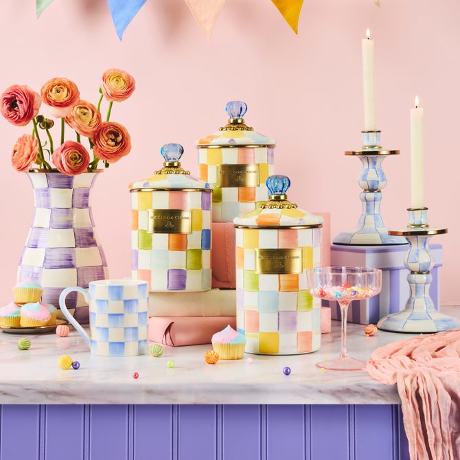 Confetti Check Canisters, Set of 3 image number 1