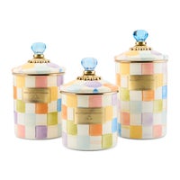 Confetti Check Canisters, Set of 3