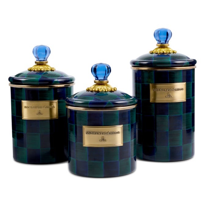 Juniper Check Canisters, Set of 3 image number 0