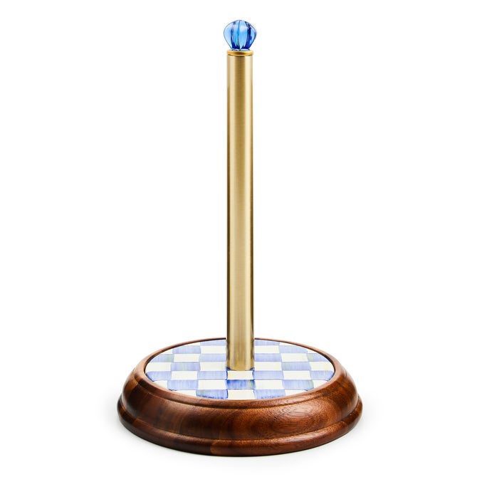Royal Check Wood Paper Towel Holder image number 0