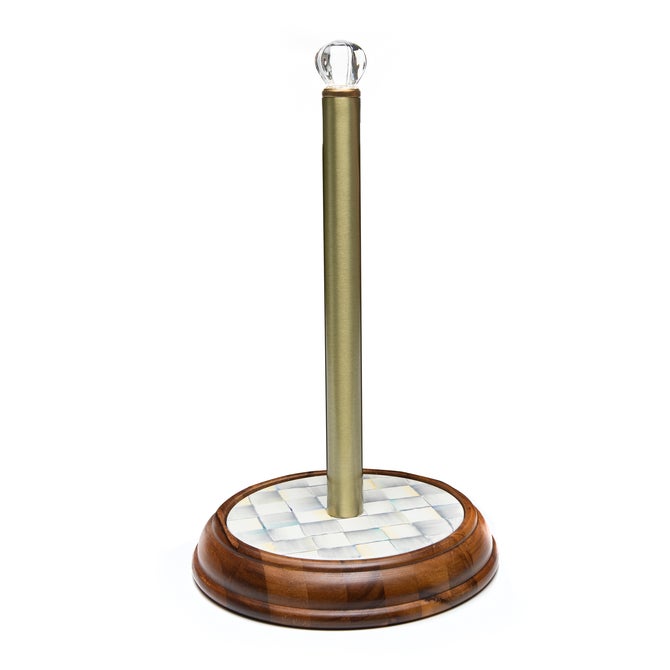 Sterling Check Wood Paper Towel Holder image number 0