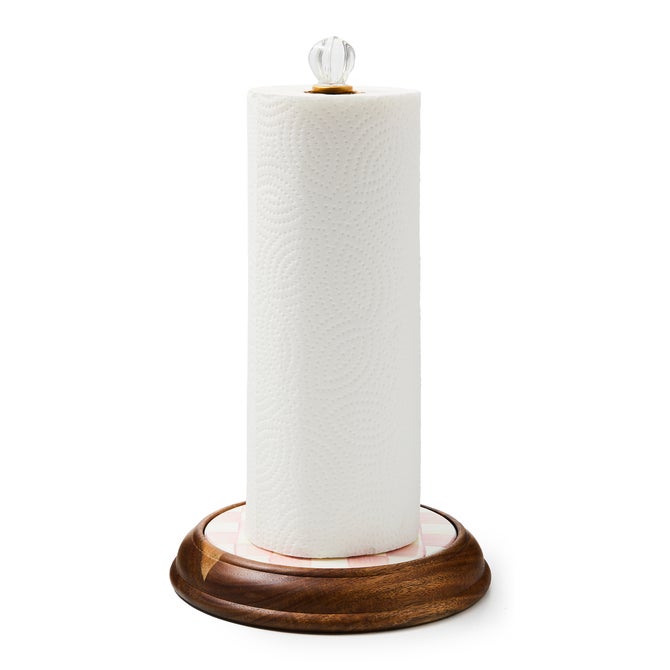 Rosy Check Wood Paper Towel Holder image number 0