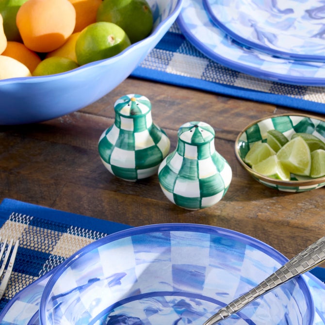 Emerald Check Salt & Pepper Shakers image number 5
