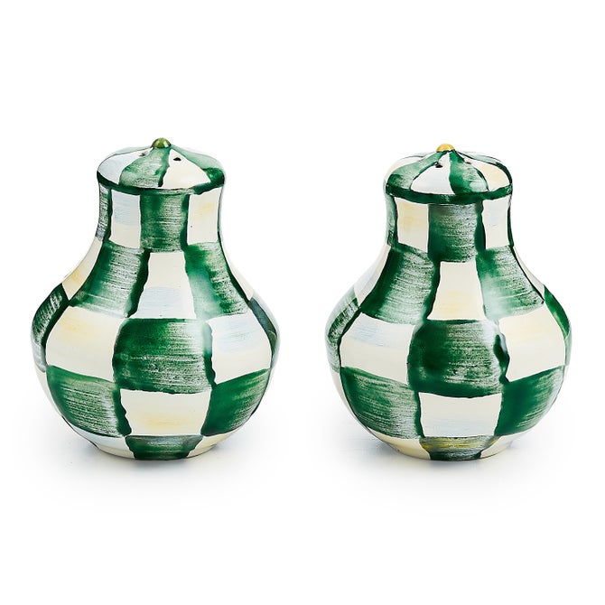 Emerald Check Salt & Pepper Shakers image number 0