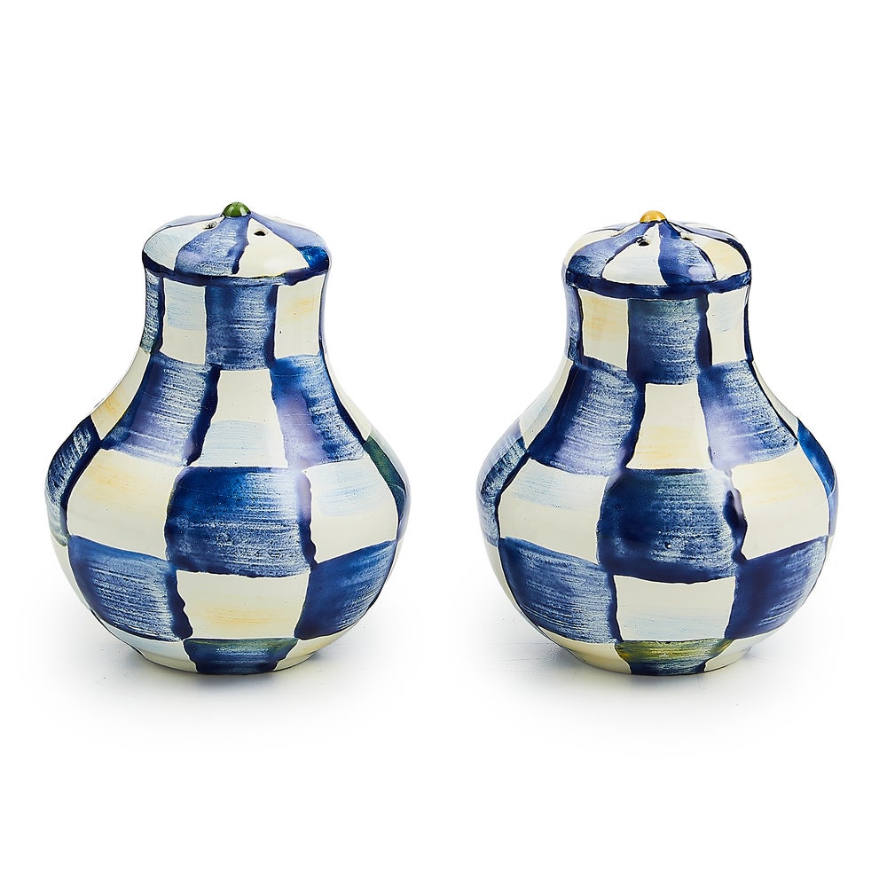 マッケンジーチャイルズ ロイヤルチェック　エナメル ラージ 塩コショウ入れ MacKenzie-Childs | Royal Check Salt & Pepper Shakers
