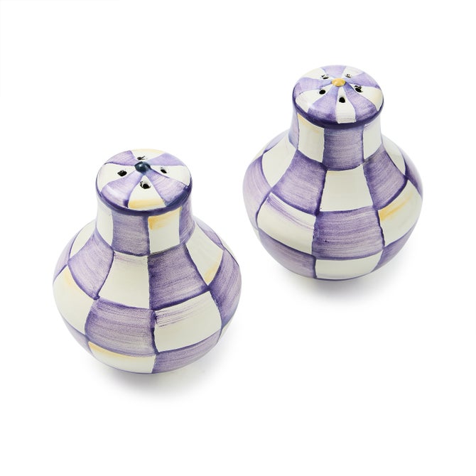 Violet Check Salt & Pepper Shakers image number 3