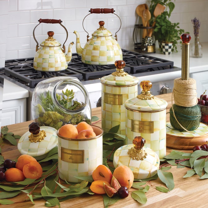 Cookie Jar with Parchment Check Lid image number 1