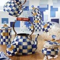 Cookie Jar with Royal Check Lid