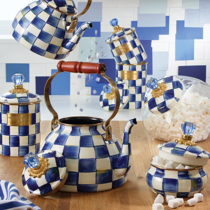 Cookie Jar with Royal Check Lid image number 1